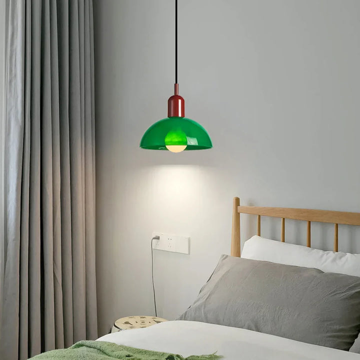 Pendant Light Glass 9.8 in and 11.8 in Colorful Bowl LED Ceiling Lamp for Living Room Dining Room Bedroom Modern Multi-Scene Lighting | Kalsten