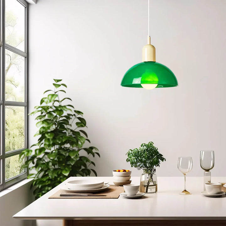 Pendant Light Glass 9.8 in and 11.8 in Colorful Bowl LED Ceiling Lamp for Living Room Dining Room Bedroom Modern Multi-Scene Lighting | Kalsten