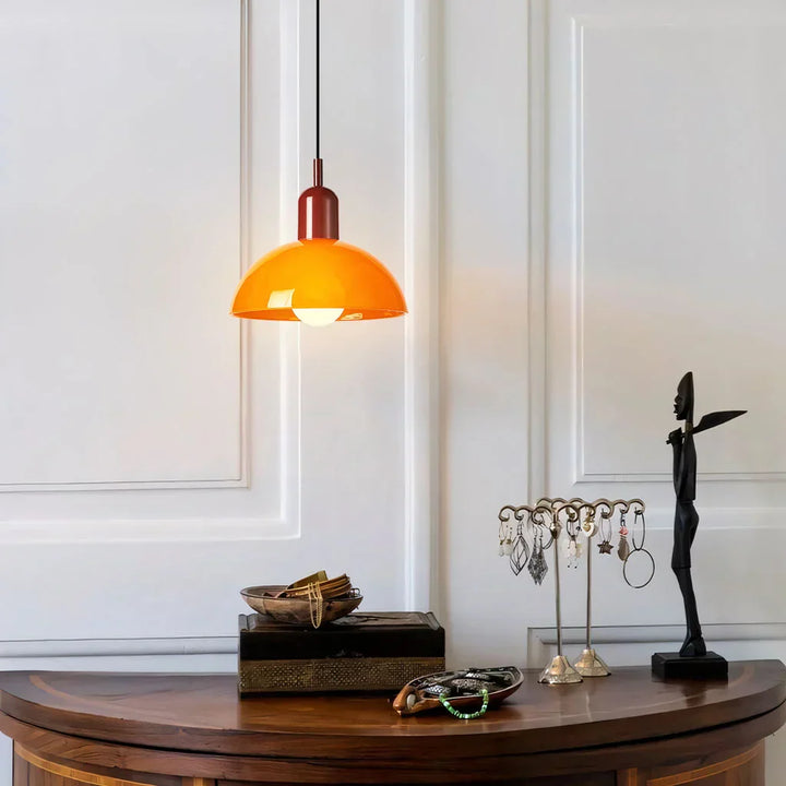 Pendant Light Glass 9.8 in and 11.8 in Colorful Bowl LED Ceiling Lamp for Living Room Dining Room Bedroom Modern Multi-Scene Lighting | Kalsten