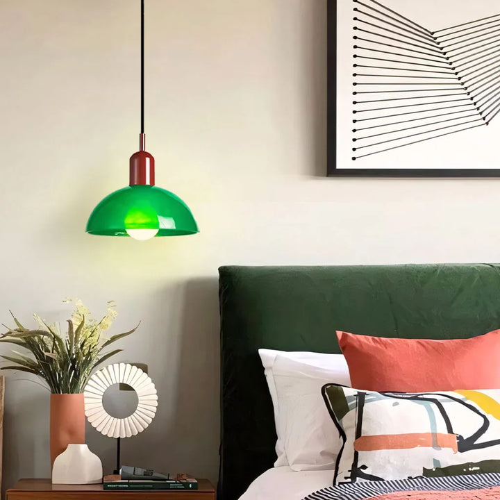 Pendant Light Glass 9.8 in and 11.8 in Colorful Bowl LED Ceiling Lamp for Living Room Dining Room Bedroom Modern Multi-Scene Lighting | Kalsten