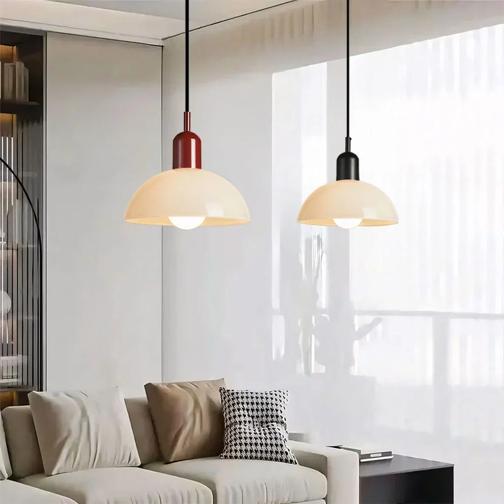 Pendant Light Glass 9.8 in and 11.8 in Colorful Bowl LED Ceiling Lamp for Living Room Dining Room Bedroom Modern Multi-Scene Lighting | Kalsten