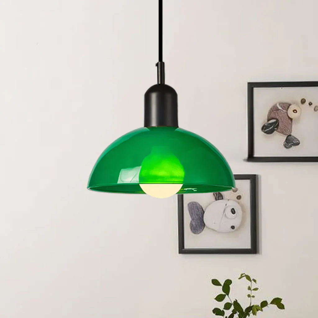Pendant Light Glass 9.8 in and 11.8 in Colorful Bowl LED Ceiling Lamp for Living Room Dining Room Bedroom Modern Multi-Scene Lighting | Kalsten