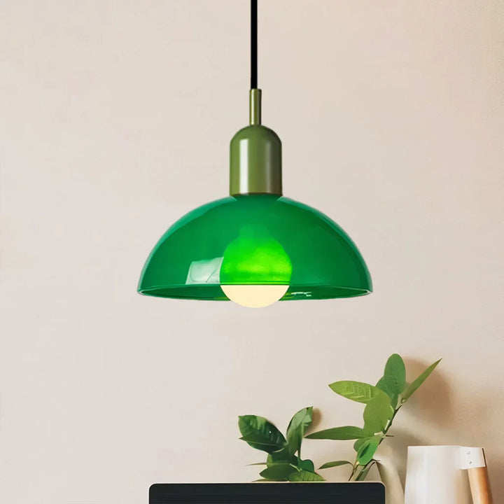 Pendant Light Glass 9.8 in and 11.8 in Colorful Bowl LED Ceiling Lamp for Living Room Dining Room Bedroom Modern Multi-Scene Lighting | Kalsten