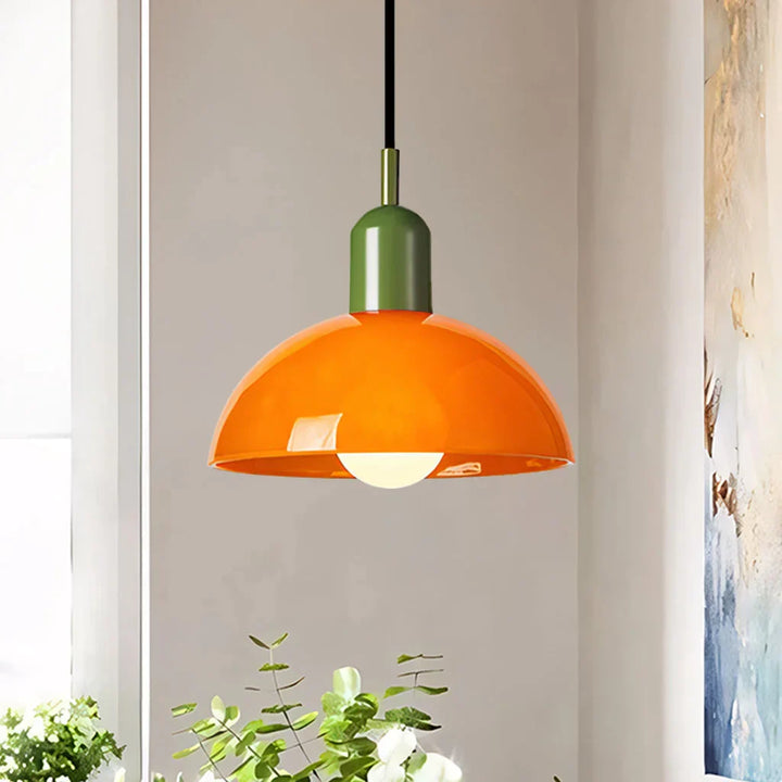 Pendant Light Glass 9.8 in and 11.8 in Colorful Bowl LED Ceiling Lamp for Living Room Dining Room Bedroom Modern Multi-Scene Lighting | Kalsten