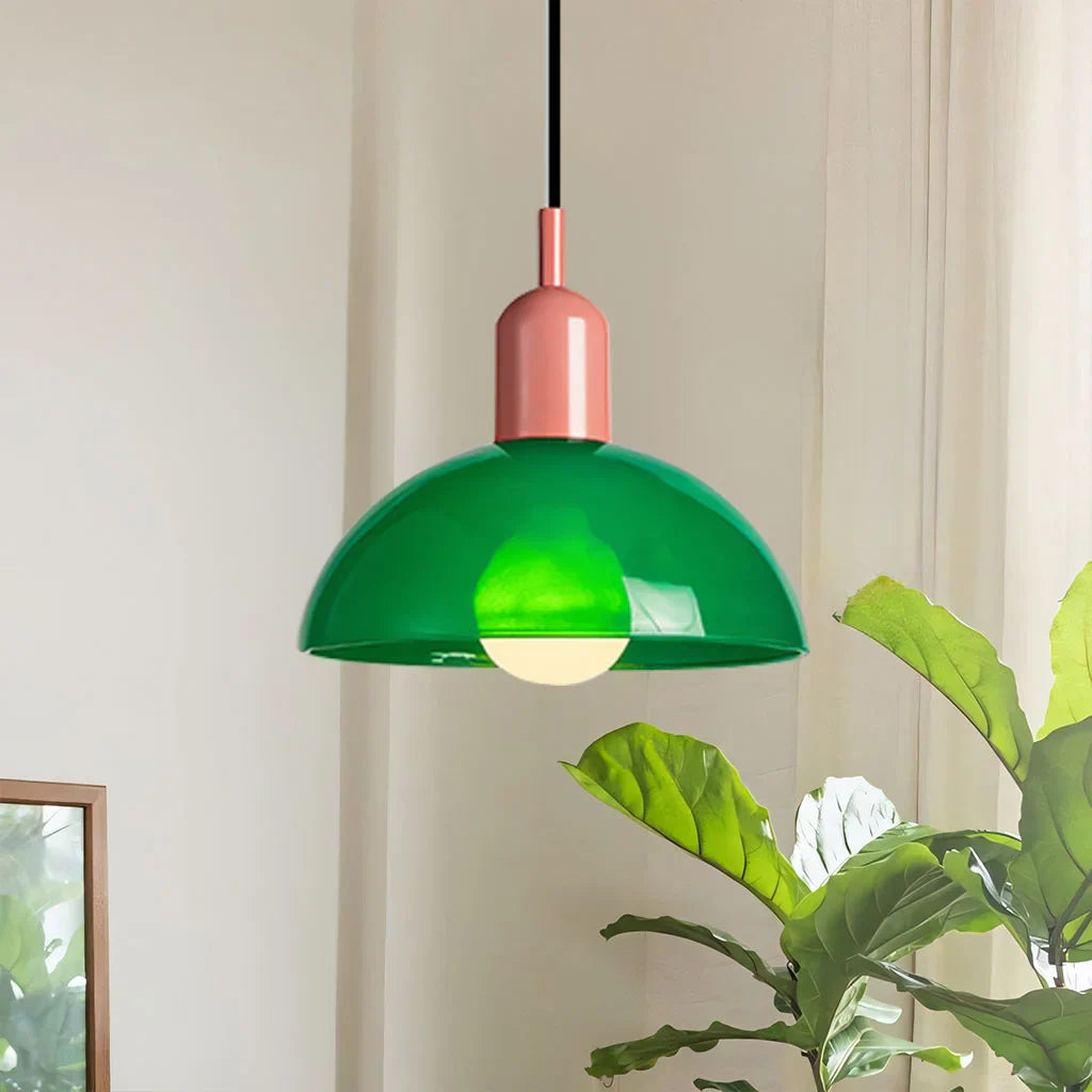 Pendant Light Glass 9.8 in and 11.8 in Colorful Bowl LED Ceiling Lamp for Living Room Dining Room Bedroom Modern Multi-Scene Lighting | Kalsten