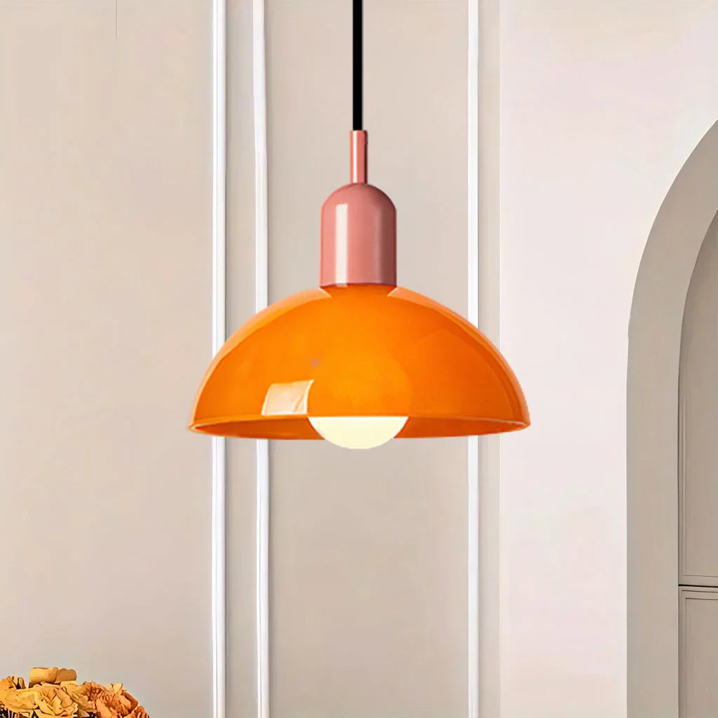 Pendant Light Glass 9.8 in and 11.8 in Colorful Bowl LED Ceiling Lamp for Living Room Dining Room Bedroom Modern Multi-Scene Lighting | Kalsten
