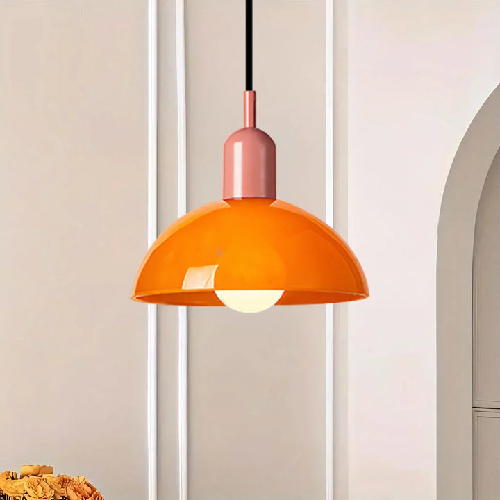 Pendant Light Glass 9.8 in and 11.8 in Colorful Bowl LED Ceiling Lamp for Living Room Dining Room Bedroom Modern Multi-Scene Lighting | Kalsten