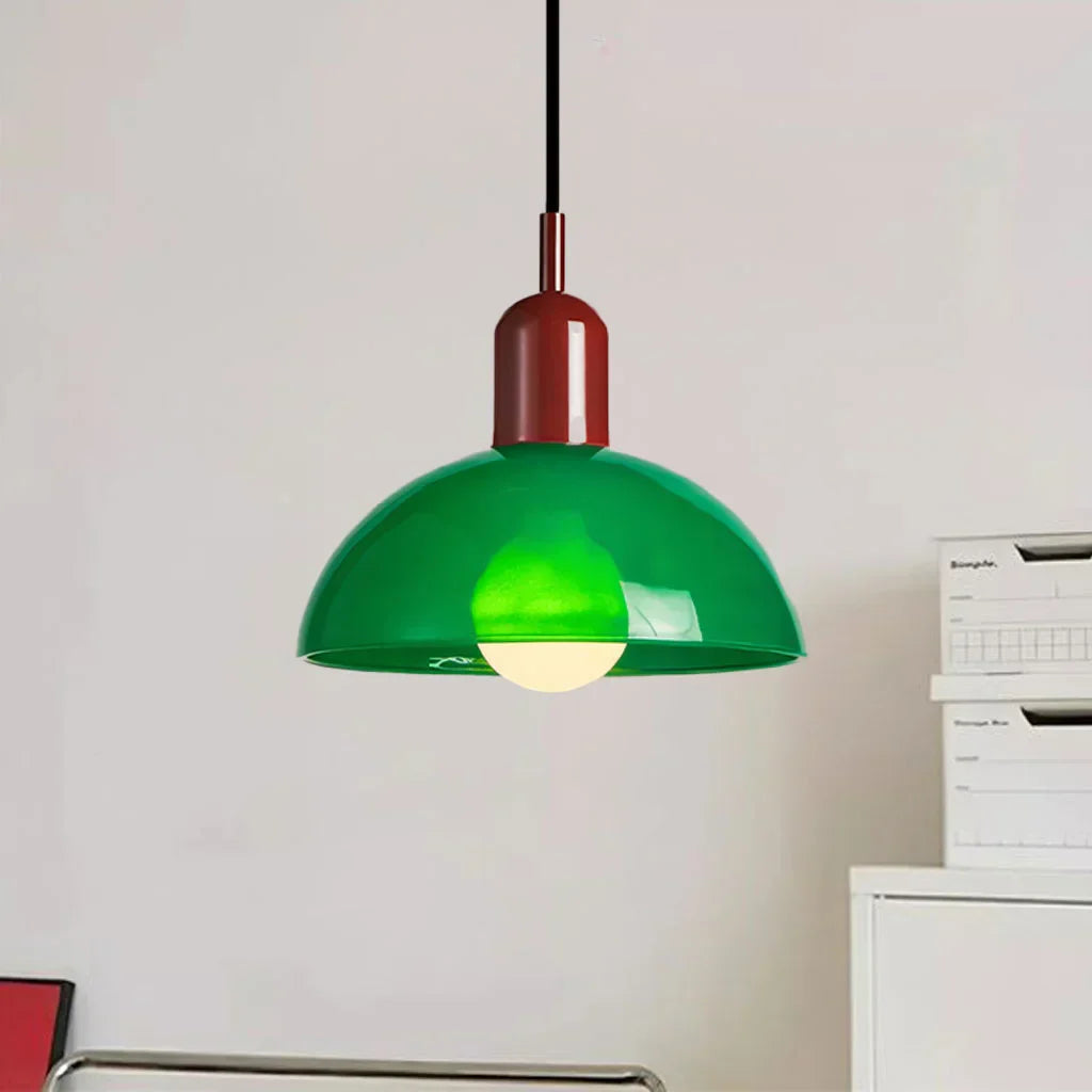 Pendant Light Glass 9.8 in and 11.8 in Colorful Bowl LED Ceiling Lamp for Living Room Dining Room Bedroom Modern Multi-Scene Lighting | Kalsten