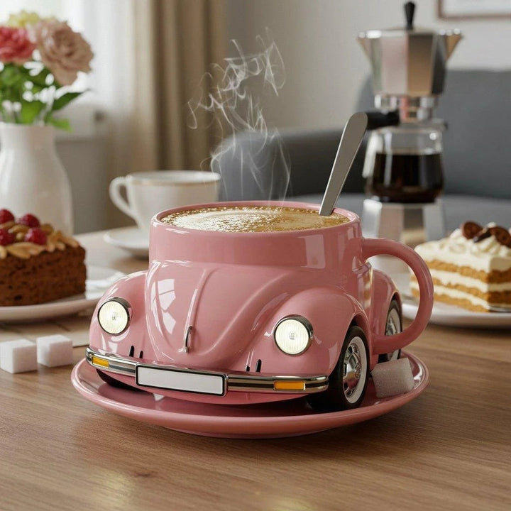 RetroAuto Ceramic Coffee Mug – Unique 3D Design for Coffee & Tea | Kalsten