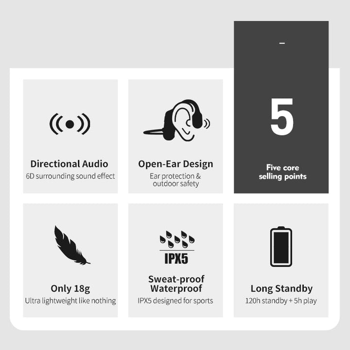 Kalsten | New waterproof bone conduction headphones stereo Bluetooth