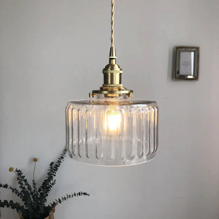 Vintage Stunning Cylinder Glass Pendant Light | Kalsten