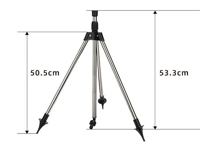 Kalsten | Adjustable 360° Garden Sprinkler on Tripod – Stainless Steel Height-Adjustable Lawn Irrigation System