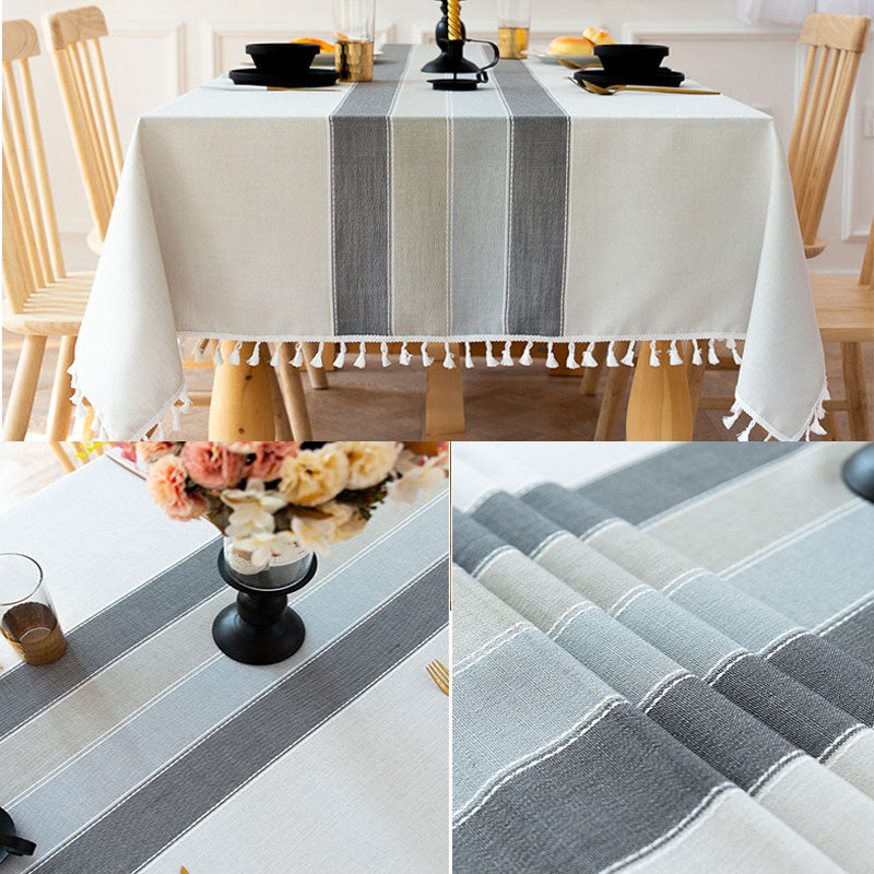 Kalsten | Waterproof Oil-resistant Rectangular Tablecloth Cotton Linen Wrinkle-resistant Tablecloth for Kitchen Dining Room Buffet Party
