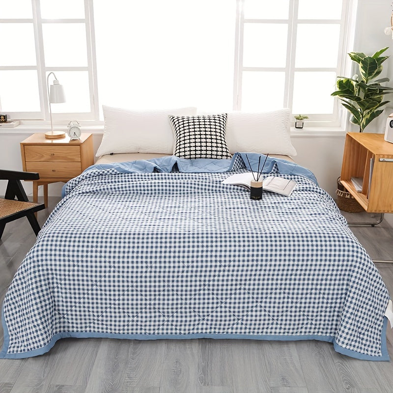 Elegant Preppy Plaid Summer Blanket for Cool Nights Kalsten
