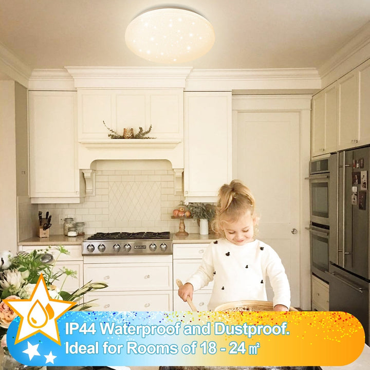 24W LED Ceiling Light Dimmable with Starry Sky Effect | Kalsten