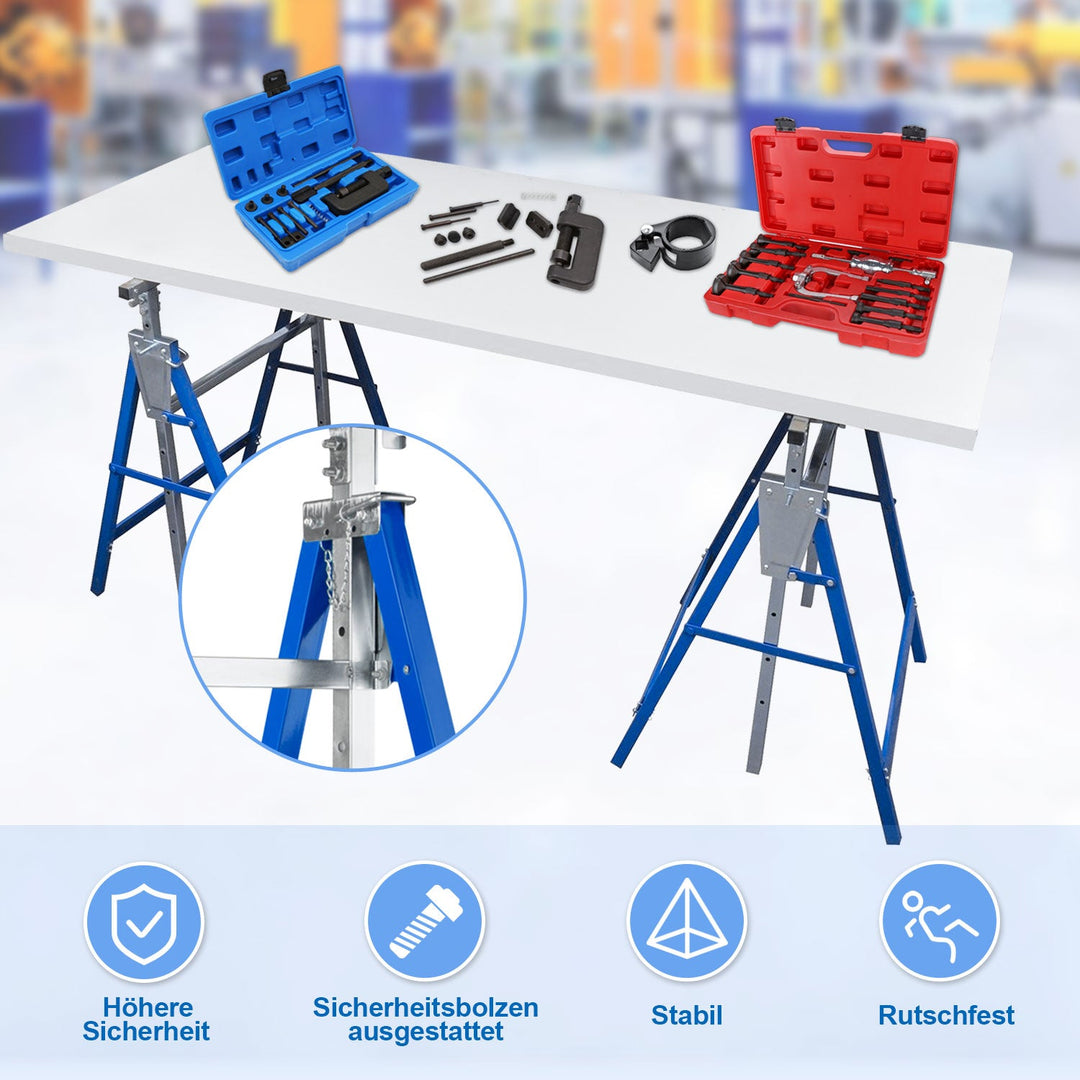 2x Scaffold Stands Folding Stands 7-fold height adjustable | Kalsten