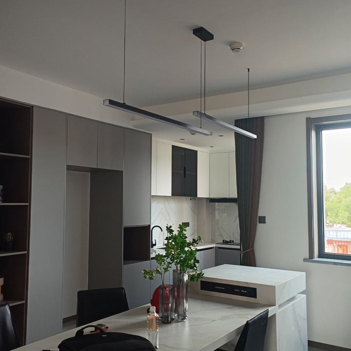 Linear Pendant Light Metal 39 in Adjustable Kitchen Island LED Warm White 3000K-6000K Modern Dining Room Hanging Lamp | Kalsten