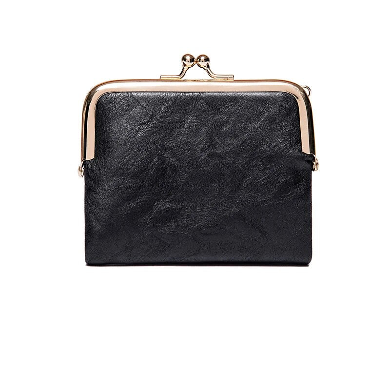 Vintage PU Leather Kiss-Lock Wallet Bag Noxord