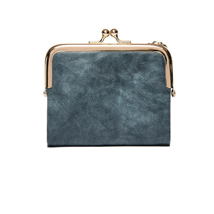 Vintage PU Leather Kiss-Lock Wallet Bag Noxord