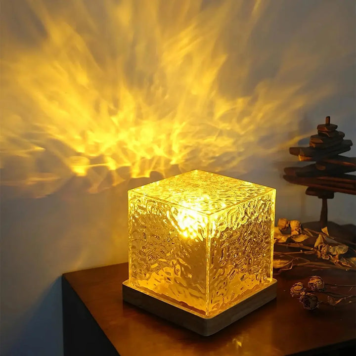 Table Lamp Glass Cube Ambient Light | Kalsten