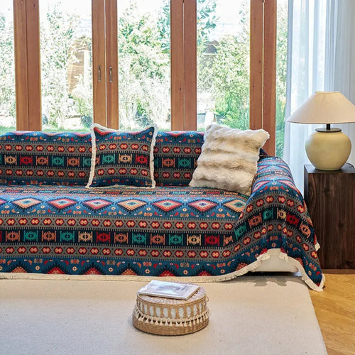 Bohemian Geometric Cotton Area Rug Noxord