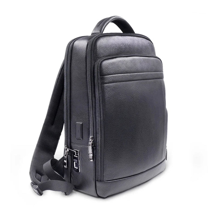 Premium Leather Backpack with Fingerprint Lock – Men’s Anti-Theft Backpack | Kalsten