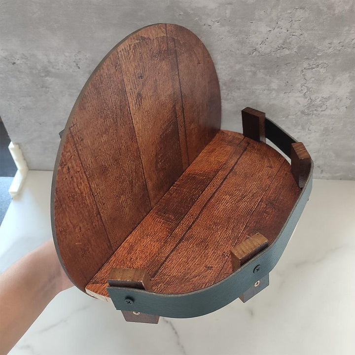Rustic Oak Wall Shelf for Whisky Display Kalsten