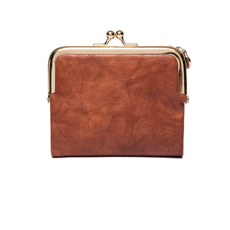 Vintage PU Leather Kiss-Lock Wallet Bag Noxord