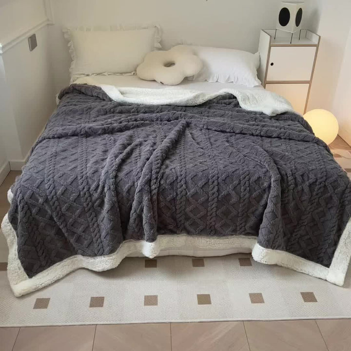 Stylish Reversible Fleece Blanket for Ultimate Comfort and Warmth Noxord