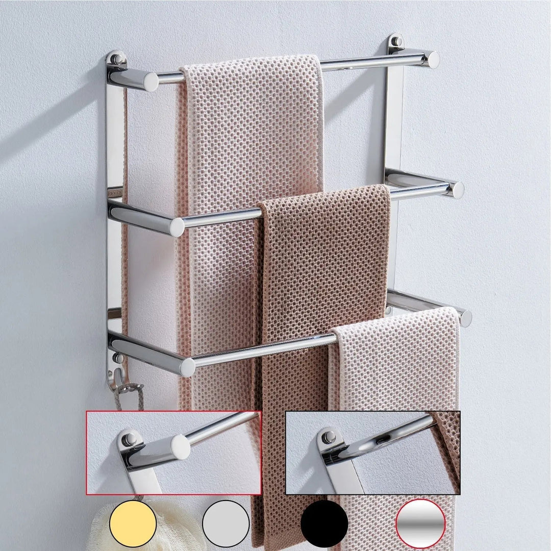 Towel holder stainless steel 3 rods wall mounting | Kalsten
