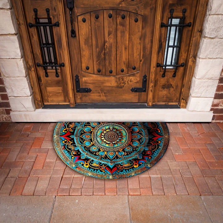 Half Moon Mandala Door Mat Noxord
