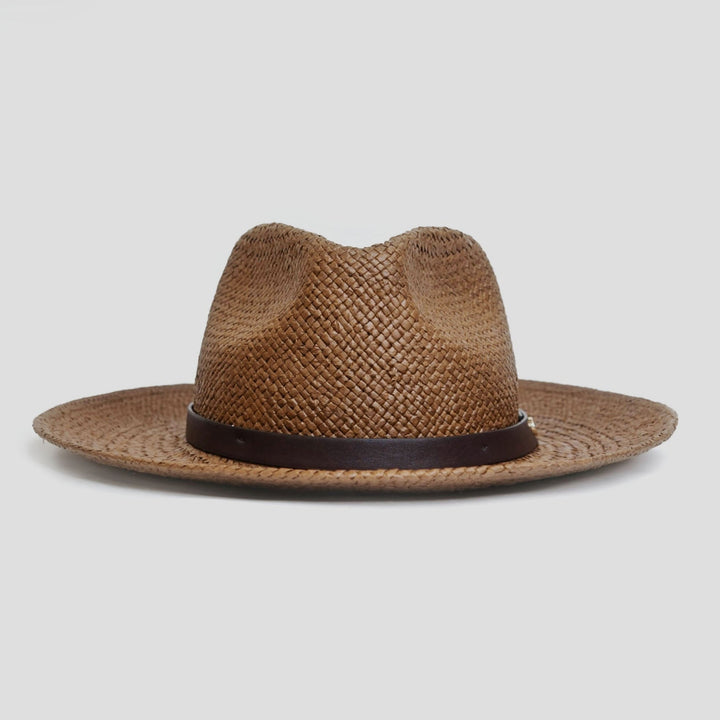 Modern Minimalist Straw Fedora Hat – Coffee | Kalsten