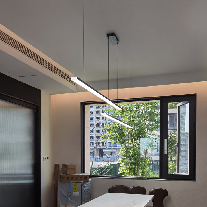 Linear Pendant Light Metal 39 in Adjustable Kitchen Island LED Warm White 3000K-6000K Modern Dining Room Hanging Lamp | Kalsten