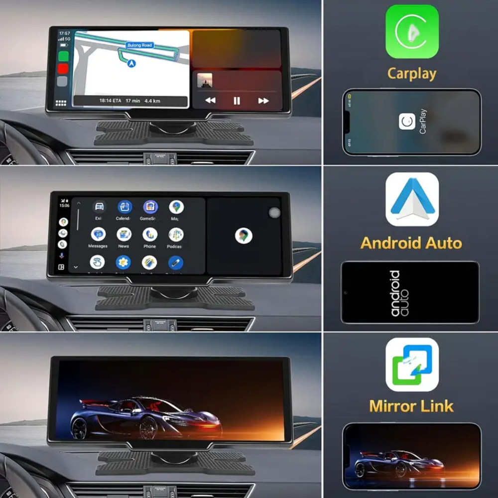 Kalsten | Wireless CarPlay Screen with Built-in 4K Dashcam & Optional Rear Camera – 10.26" IPS Display