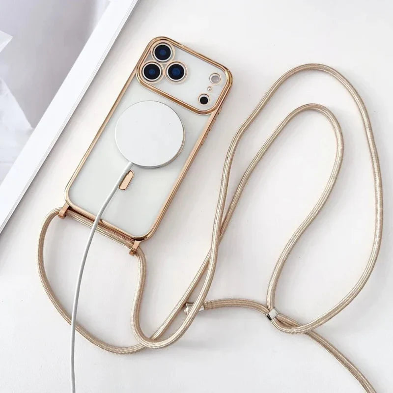 Kalsten | CarryLink – Adjustable Phone Lanyard with Clear MagSafe Case