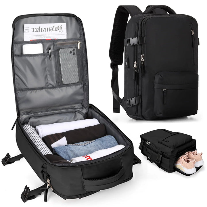 Kalsten | Travelliva Women's Travel Backpack 35 L | Waterproof & with USB Port | Anti-theft & Shoe Compartment | For Hiking, Daily Use & Travel