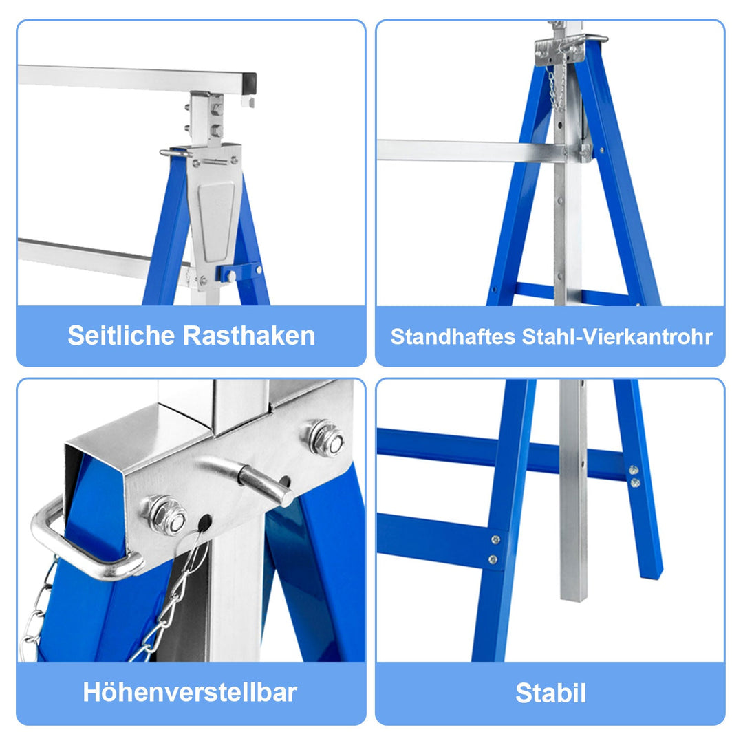 2x Scaffold Stands Folding Stands 7-fold height adjustable | Kalsten