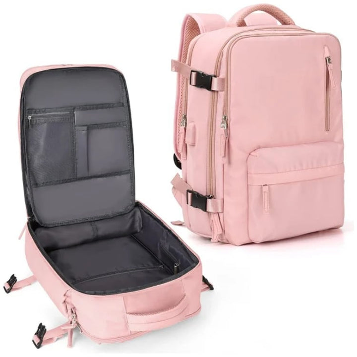 Kalsten | Travelliva Women's Travel Backpack 35 L | Waterproof & with USB Port | Anti-theft & Shoe Compartment | For Hiking, Daily Use & Travel