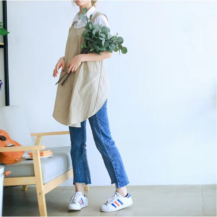 Cotton Crossback Apron with Pockets Noxord