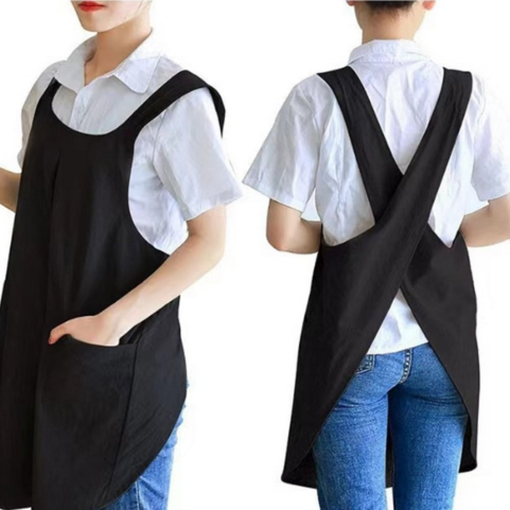 Cotton Crossback Apron with Pockets Noxord