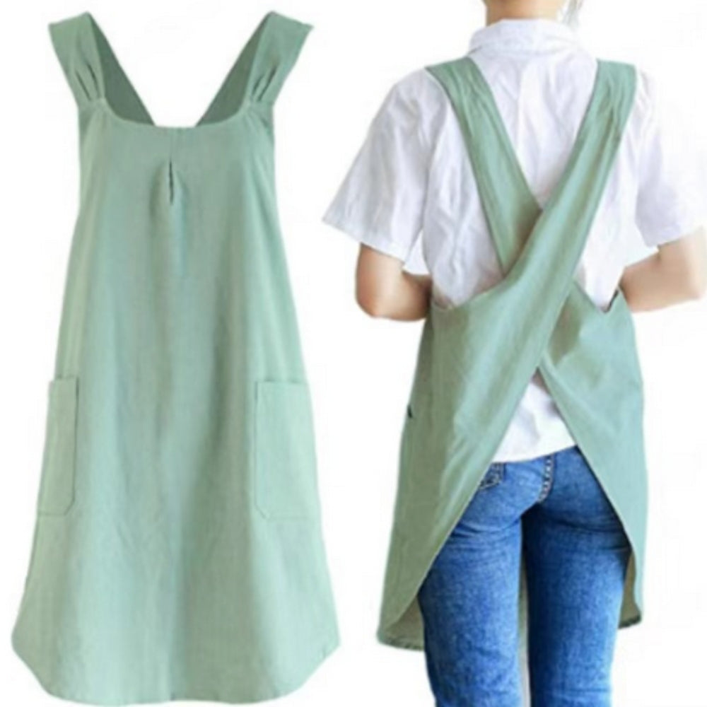 Cotton Crossback Apron with Pockets Noxord