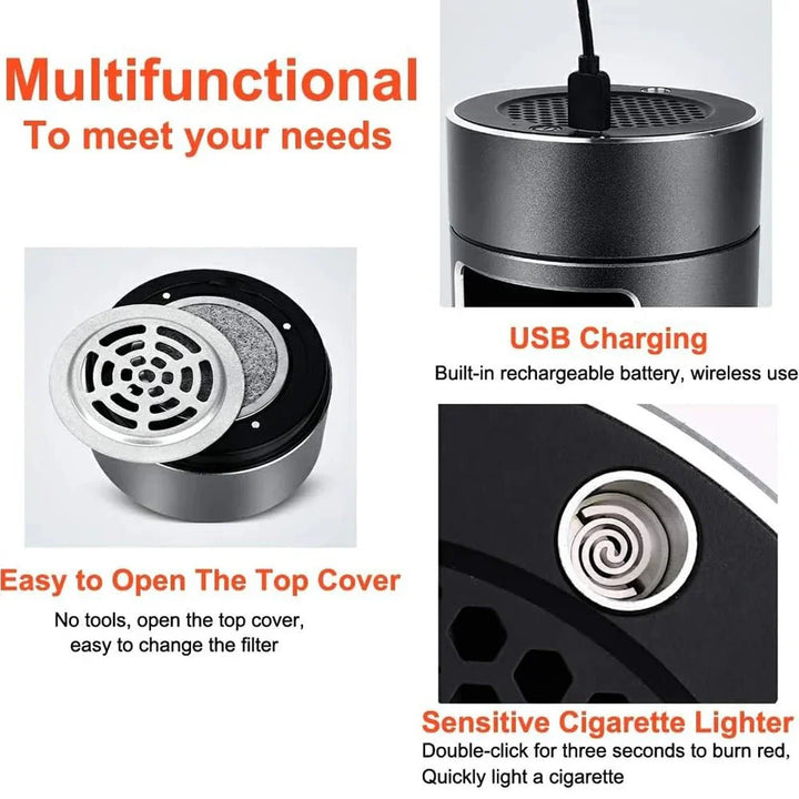 Kalsten | CLARASH – Smart USB Smokeless Ashtray with Advanced Air Filter