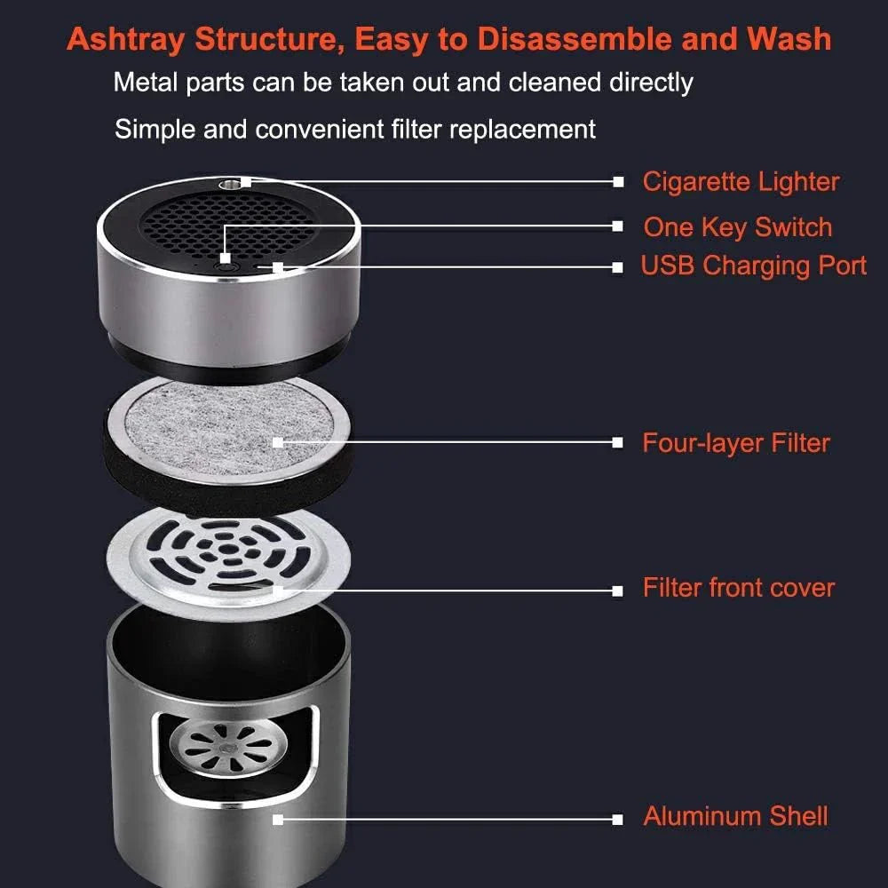 Kalsten | CLARASH – Smart USB Smokeless Ashtray with Advanced Air Filter