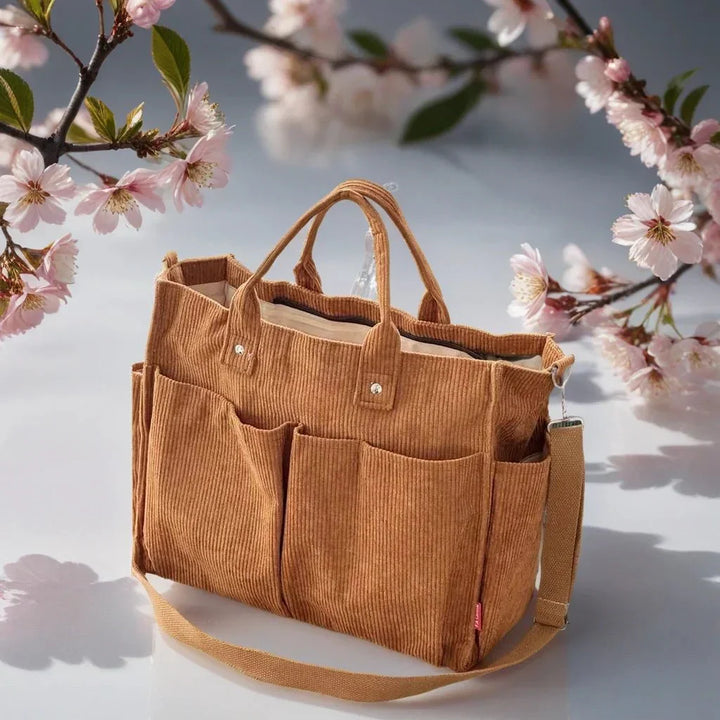 Cord Shoulder Bag Ladies Spacious and Sturdy for School and Work | Kalsten
