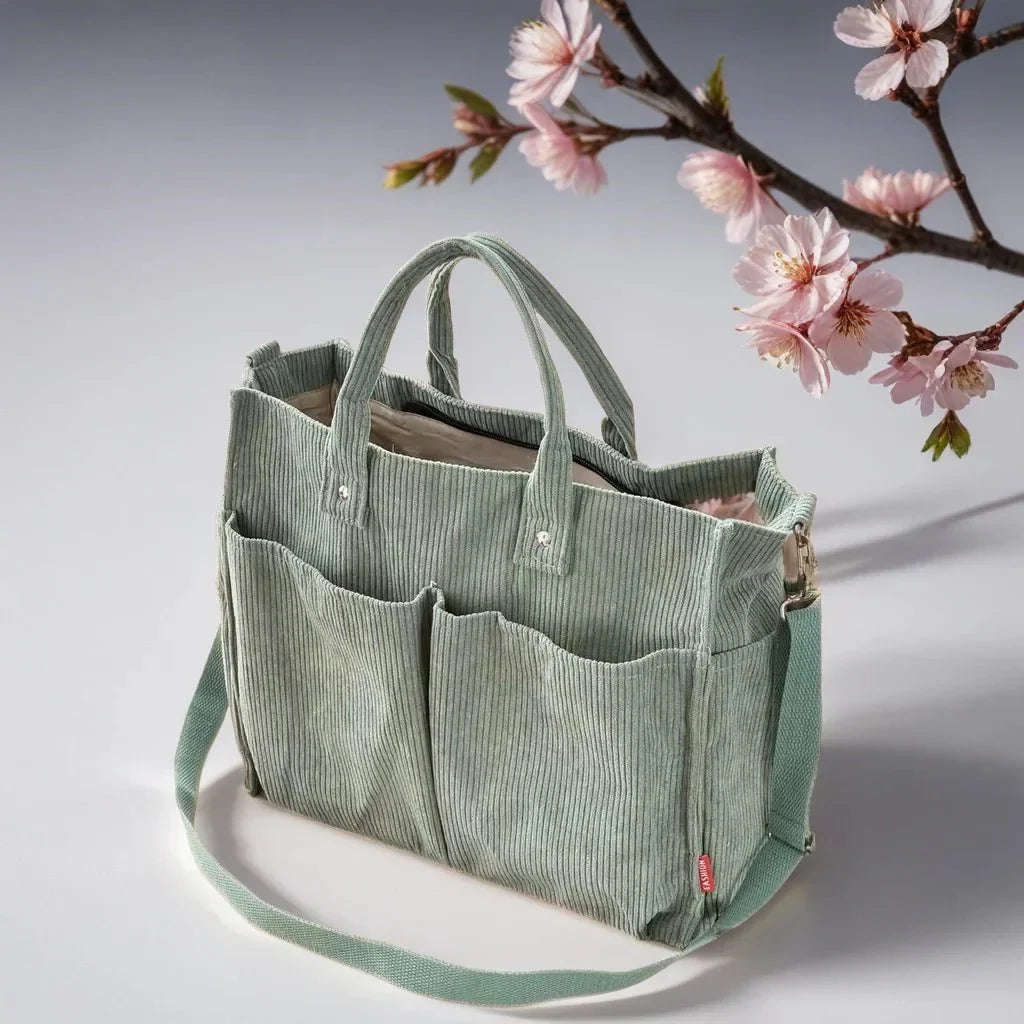 Cord Shoulder Bag Ladies Spacious and Sturdy for School and Work | Kalsten