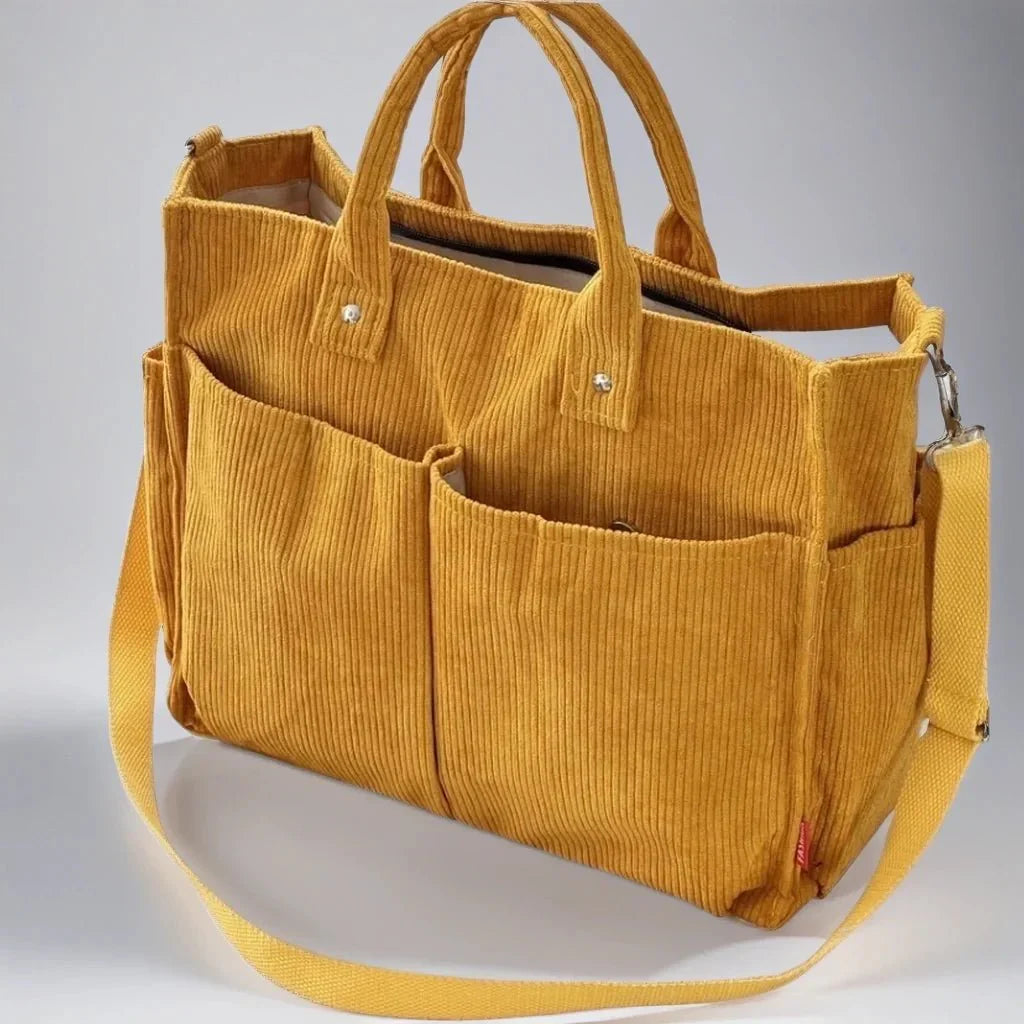 Cord Shoulder Bag Ladies Spacious and Sturdy for School and Work | Kalsten