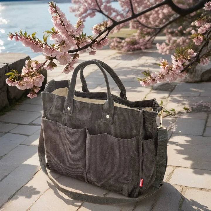 Cord Shoulder Bag Ladies Spacious and Sturdy for School and Work | Kalsten