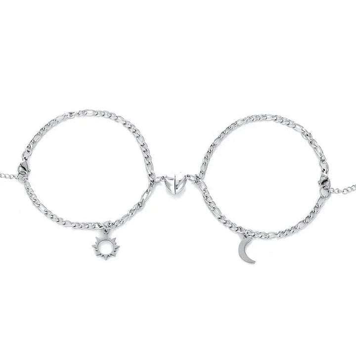 Kalsten | Couples Magnetic Heart Sun & Moon Bracelet Set
