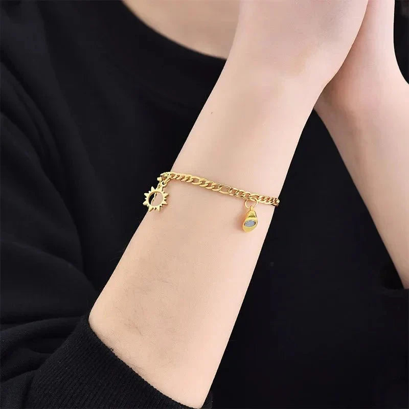 Kalsten | Couples Magnetic Heart Sun & Moon Bracelet Set