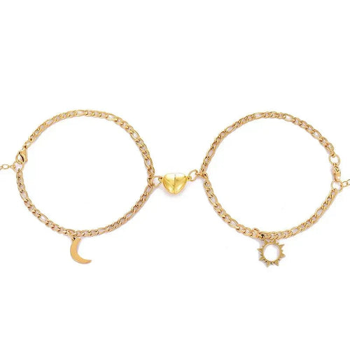 Kalsten | Couples Magnetic Heart Sun & Moon Bracelet Set